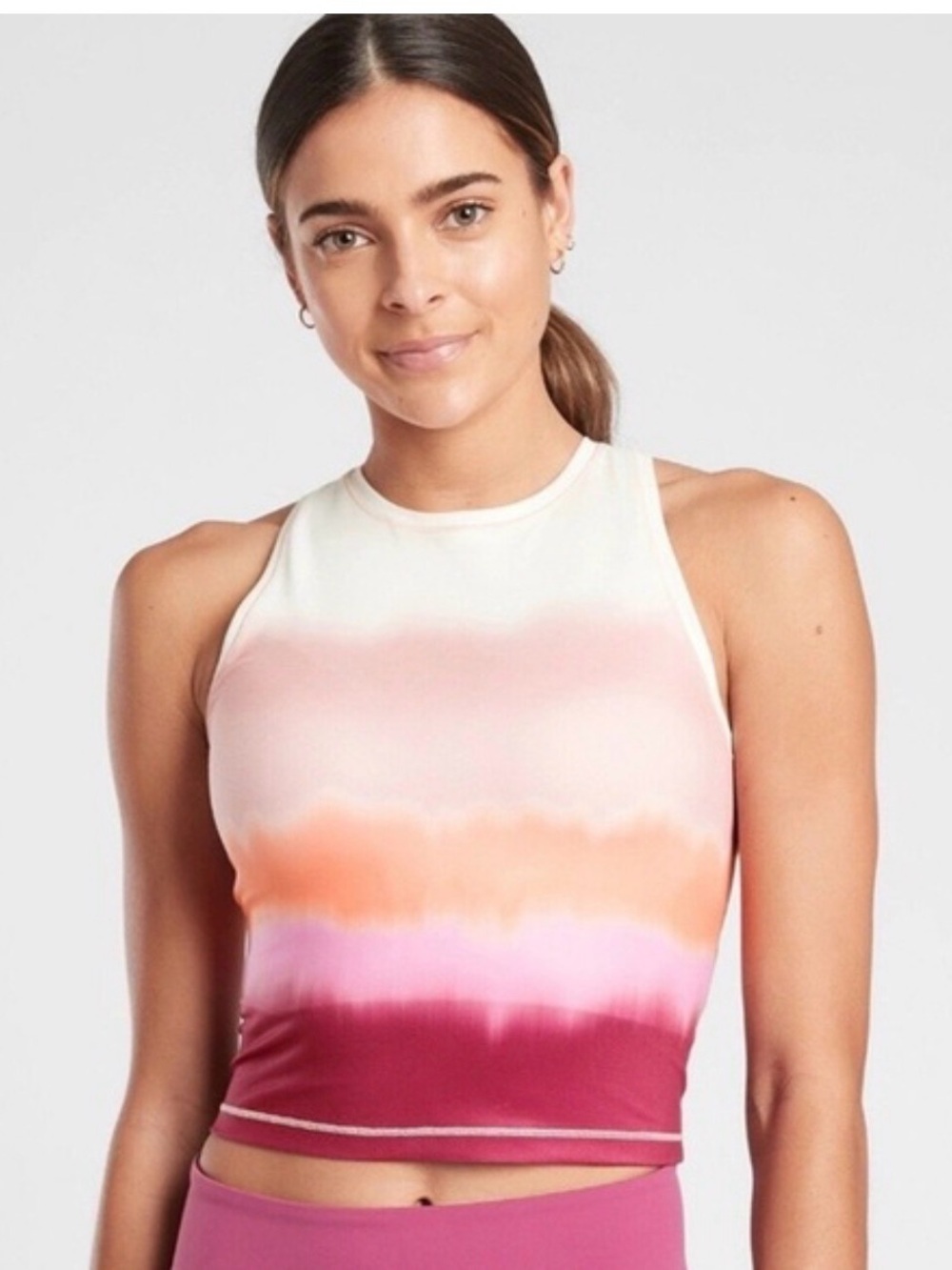 Athleta Ombre Racerback Tank — White, Pink, Orange, Purple